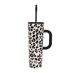 Mermaid Straw 30oz Leopard Print Tumbler with Straw